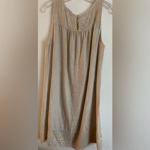 Linen sequin sleeveless dress